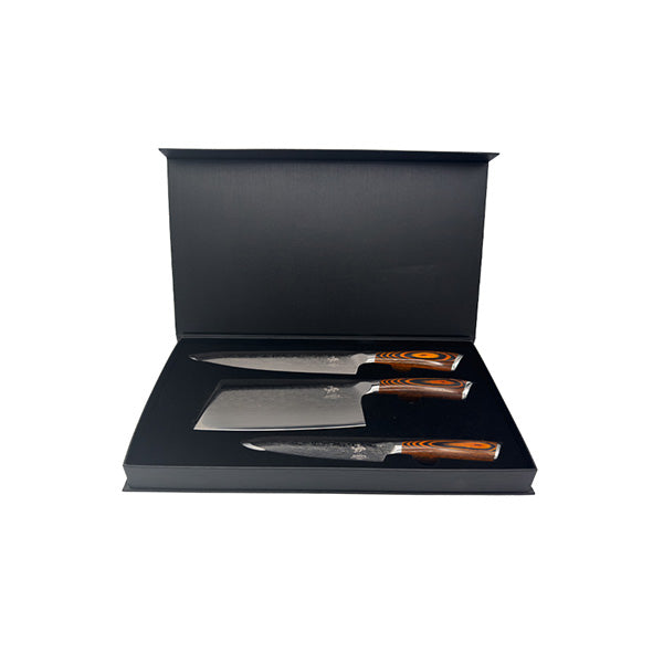 CHOLYS Professional Damascus Pattern Kitchen Knife Set of 3pcs 🍽️🔪 - Cholys