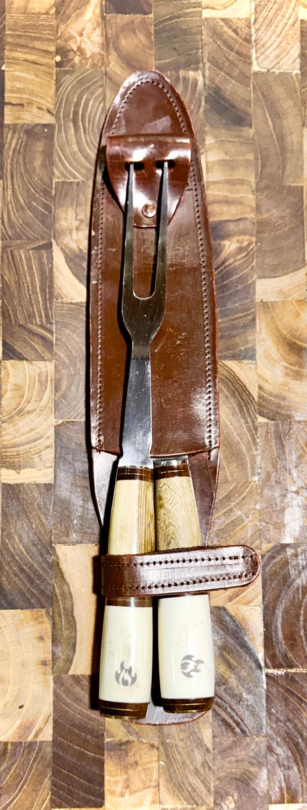 Handmade Argentine Gaucho Asado Knife & Carving Fork Set Extra-Long 12" – 7-Inch Blade
