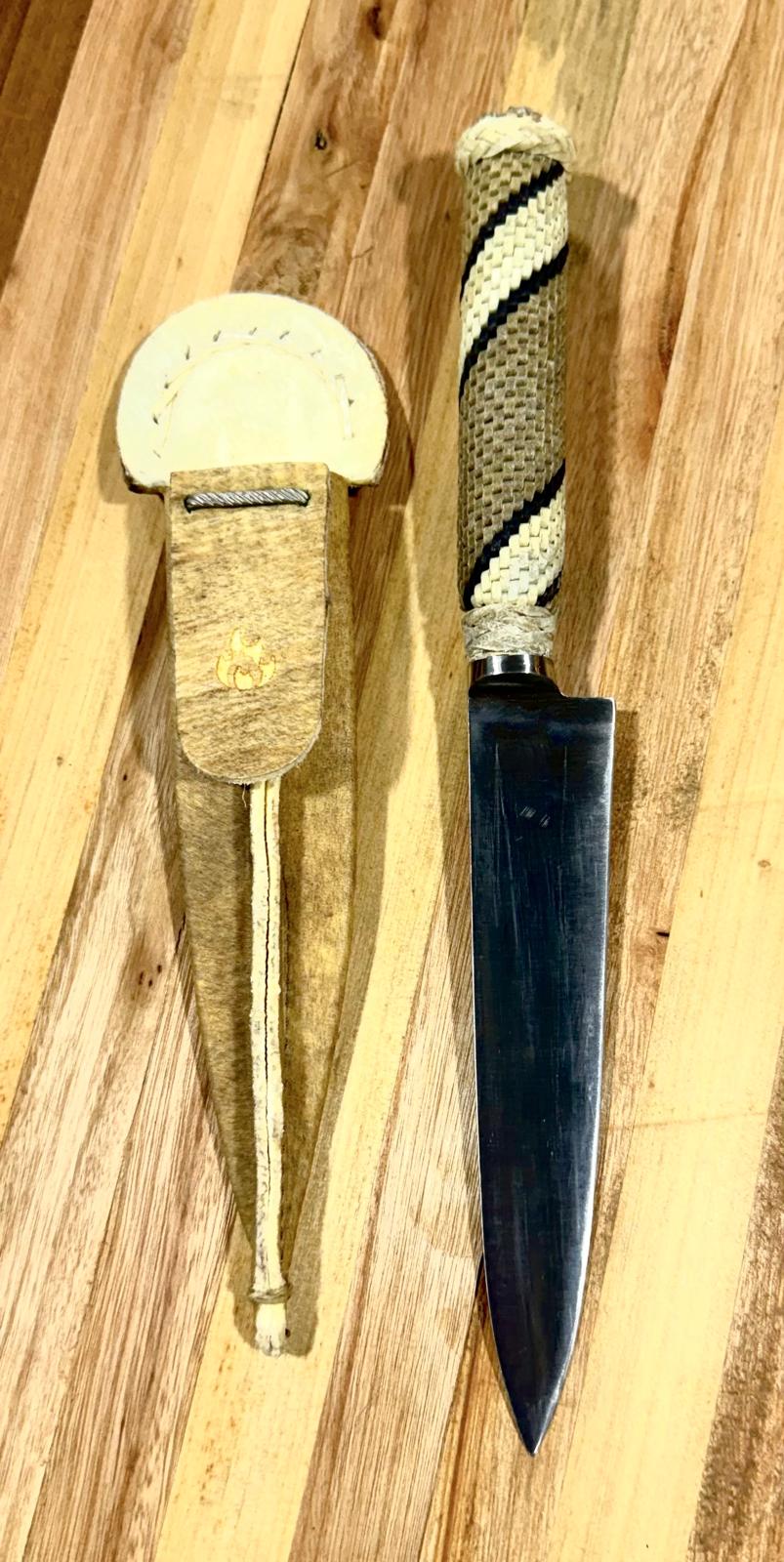 Handmade Argentine Gaucho Asado Knife with Braided Tiento Handle – 5-Inch Blade