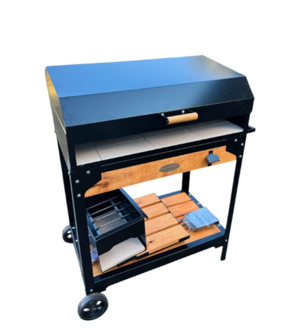 Argentine Gaucho Charcoal Grill with Lid & Side Table – Authentic Parrilla BBQ-ONLY IN STORE - Cholys