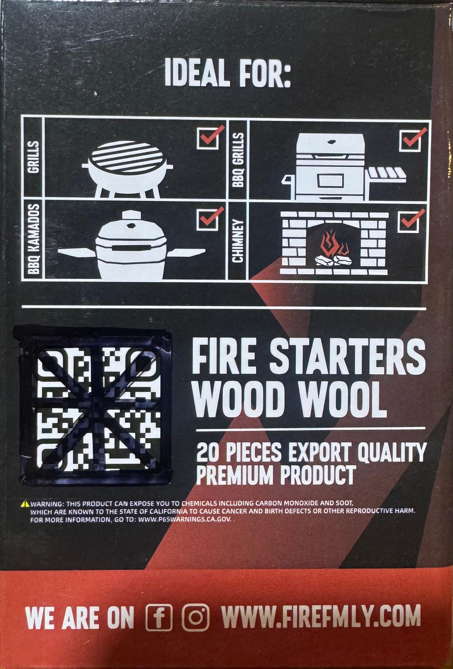 Fire Starters Natural Wood Wool - Cholys