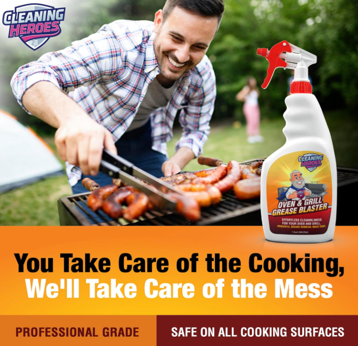Oven & Grill Cleaner Spray, 32 fl oz – Heavy-Duty BBQ Degreaser for Air Fryers, Stoves, Range Hoods & Baked-On Grease - Cholys