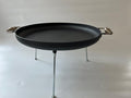 20-Inch Cast Iron Griddle Pan – Pre-Seasoned with 100% Vegetable Oil, Featuring Two Loop Handles, Ideal for Cooking, Baking, Grilling, and Frying – Large Deep Pan for Camping and More - Cholys