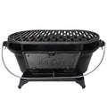 Portable Heavy-Duty Super Pre-Seasoned Cast Iron Hibachi Grill and BBQ Stove. - Cholys