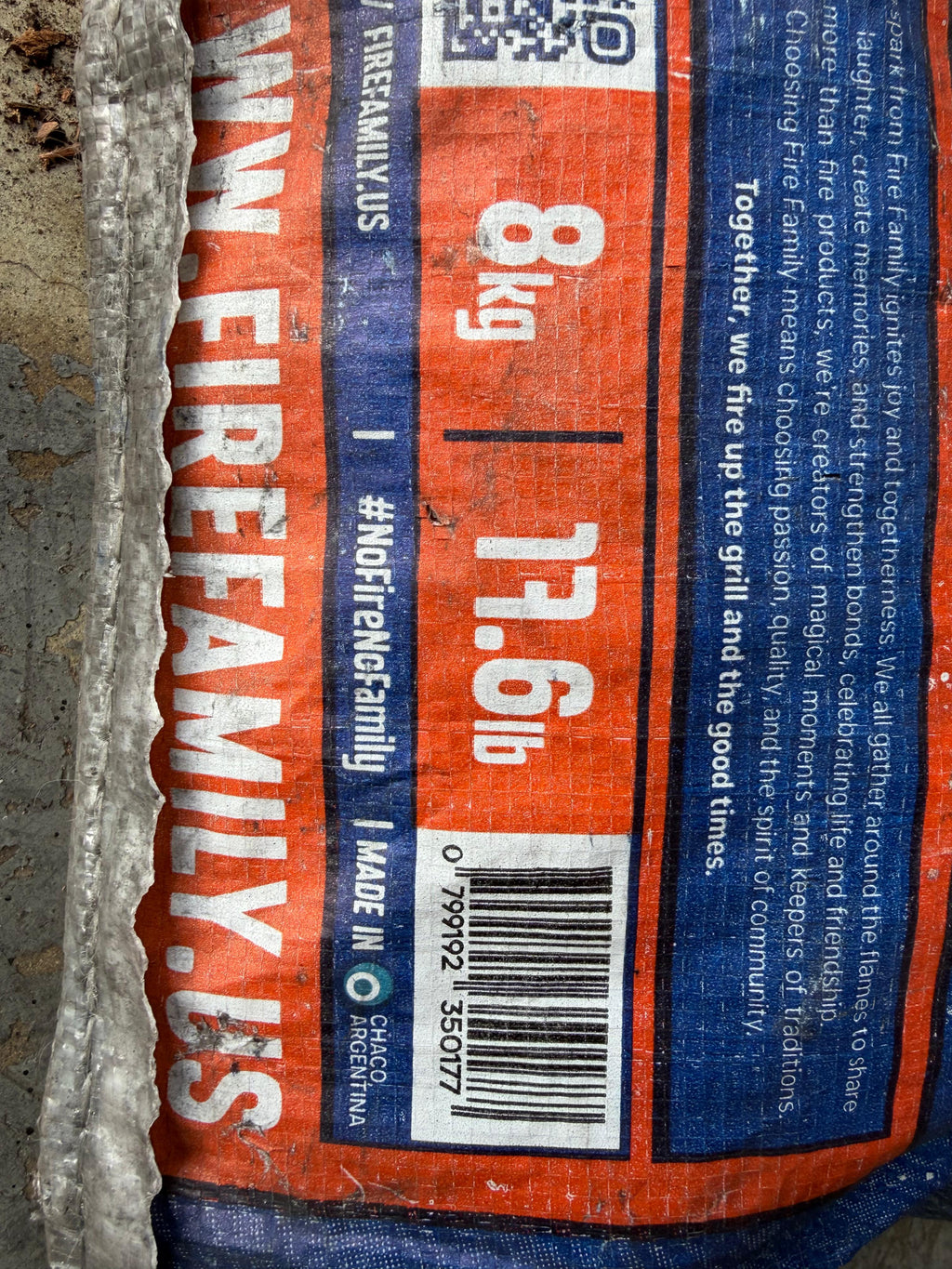 Authentic Imported Argentine Quebracho Colorado Firewood 2 bags of 17.6 lbs. total  35LBS - Cholys