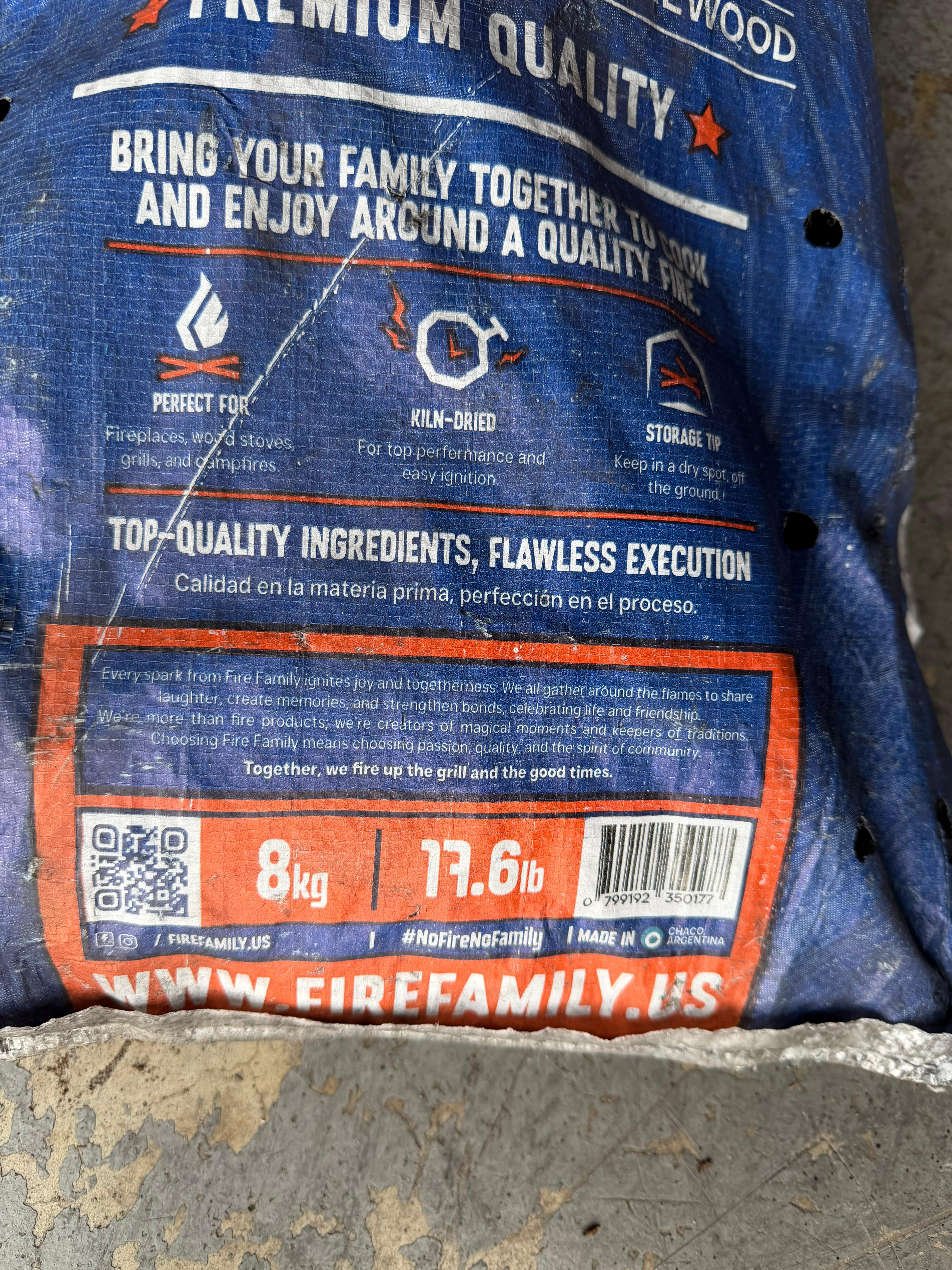 Authentic Imported Argentine Quebracho Colorado Firewood 2 bags of 17.6 lbs. total  35LBS - Cholys