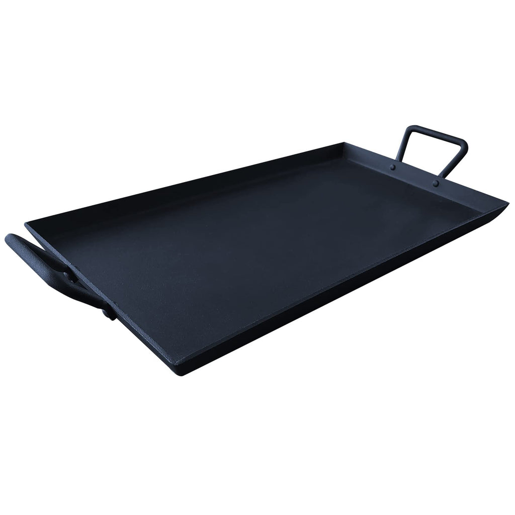 Pre-Seasoned Cast Iron Griddle Pan with Handles – Non-Stick Grill for Stove Tops and Gas Grills, Ideal for Indoor and Outdoor Cooking, Camping, 17.68 x 10 Inches - Cholys