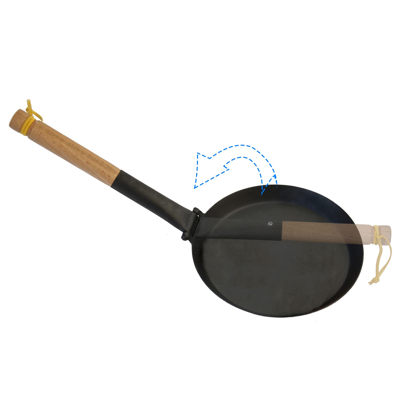 8.2-Inch Non-Stick Cast Iron Frying Pan – Pre-Seasoned Griddle Pan with Folding Handle for Camping, Indoor & Outdoor Cooking – Versatile for Various Stove Types. - Cholys