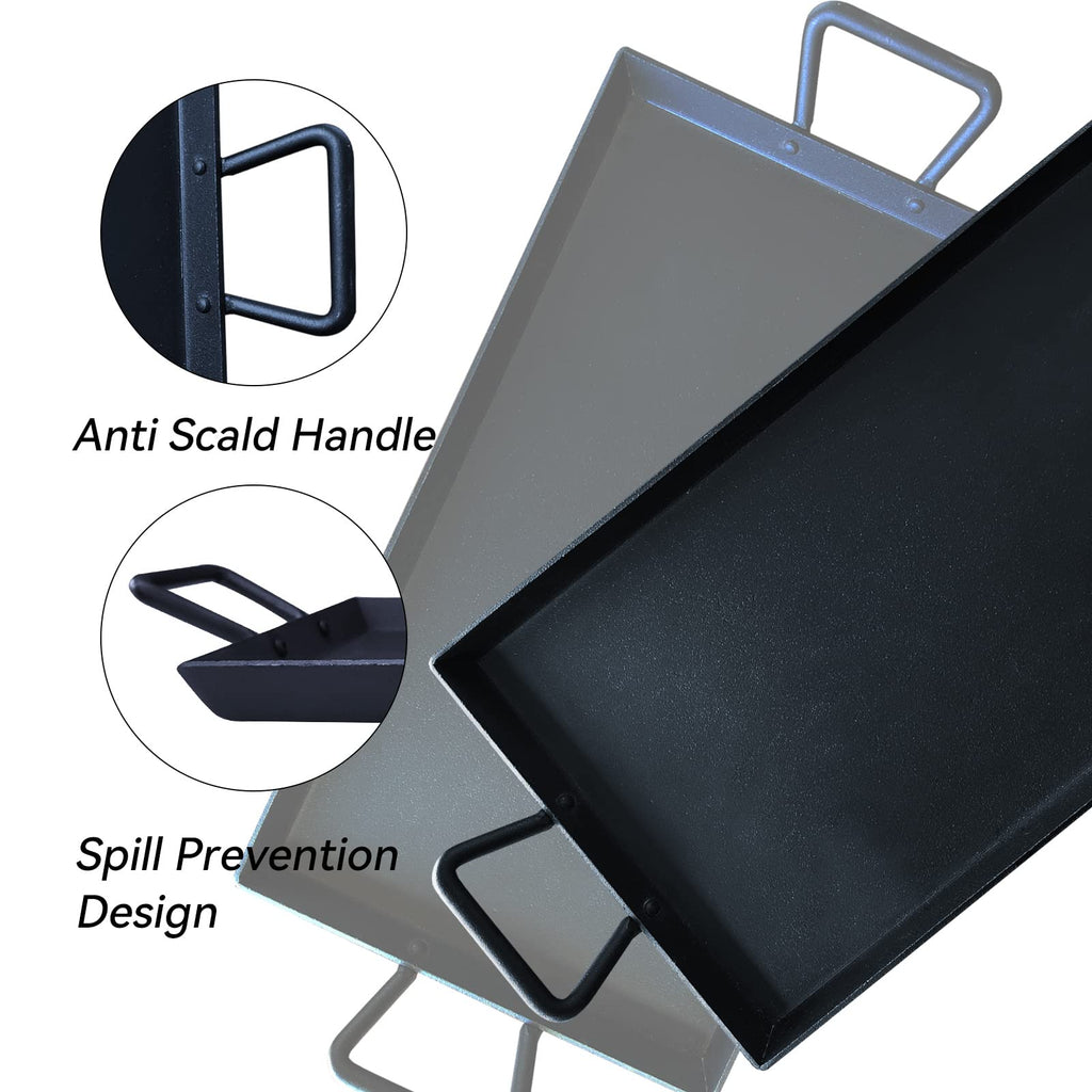 Pre-Seasoned Cast Iron Griddle Pan with Handles – Non-Stick Grill for Stove Tops and Gas Grills, Ideal for Indoor and Outdoor Cooking, Camping, 17.68 x 10 Inches - Cholys