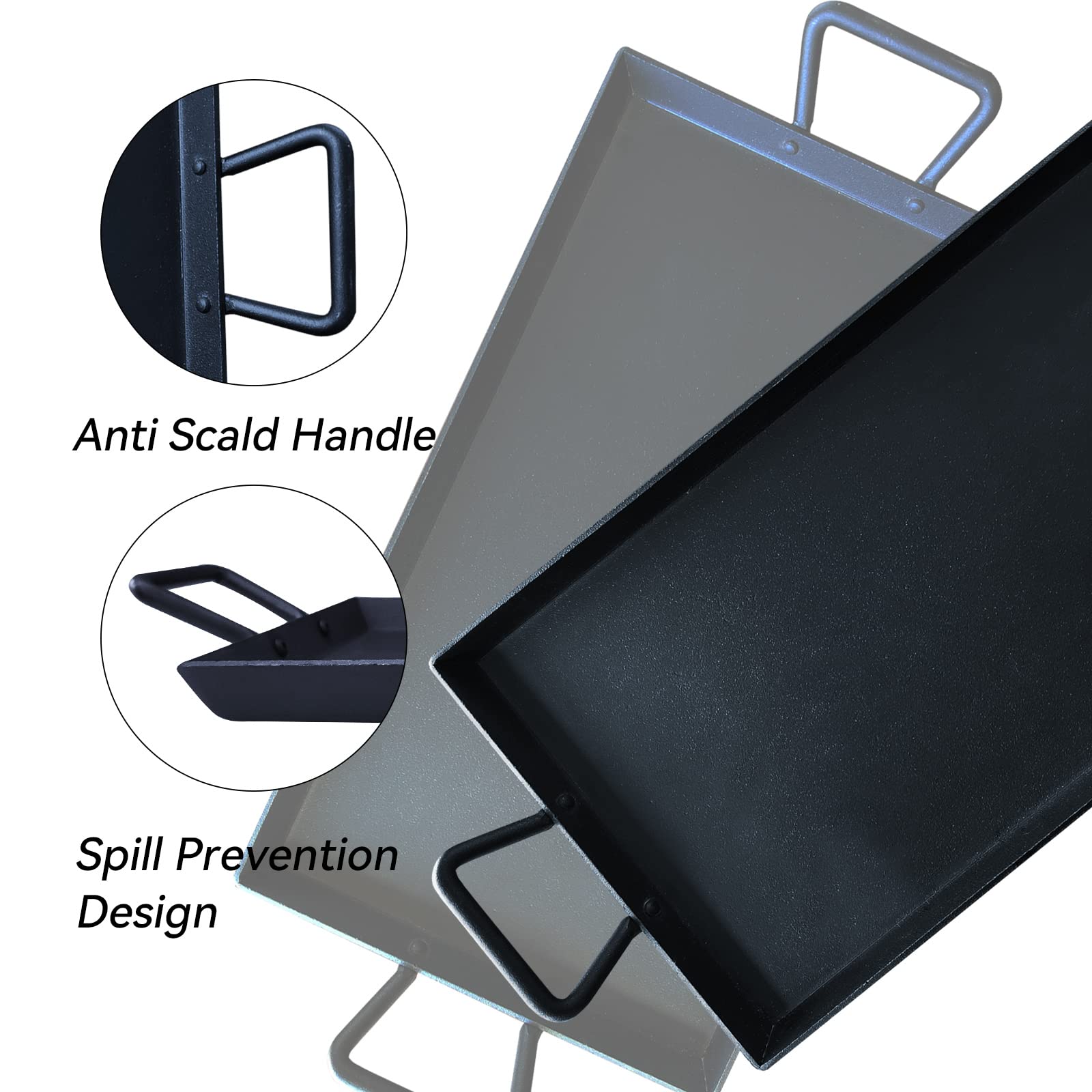 Pre-Seasoned Cast Iron Griddle Pan with Handles – Non-Stick Grill for Stove Tops and Gas Grills, Ideal for Indoor and Outdoor Cooking, Camping, 17.68 x 10 Inches - Cholys